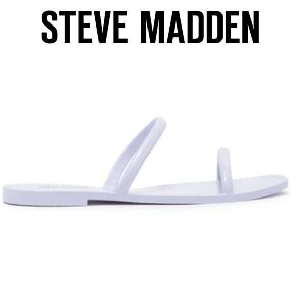 NEW STEVE MADDEN Rubber Flat  Pike Sandal In White 10 - Picture 4 of 4